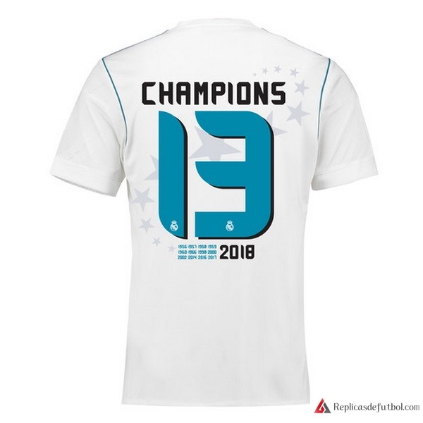 Camiseta Real Madrid Champions 13 Primera equipación 2017-2018 Blanco
